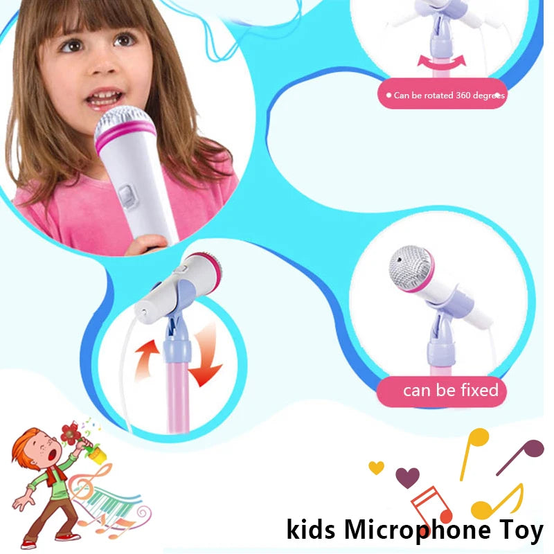 Kids Microphone with Stand Karaoke Song Machine Music Instrument