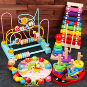 Montessori Wooden Rattles For Baby Crib Toys Baby Rattle