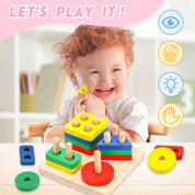 Montessori Wooden Rattles For Baby Crib Toys Baby Rattle