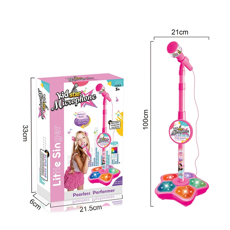 Kids Microphone with Stand Karaoke Song Machine Music Instrument